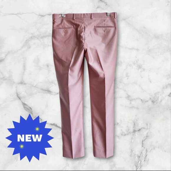 35x30 Pink Pants New Jos A Bank Skinny Fit Trouser Pant Polyester Nwt Mens Size - Picture 3 of 17